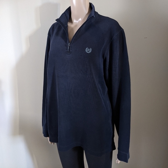 Chaps 1/4 zip knit navy sweater, men's small - Picture 3 of 3